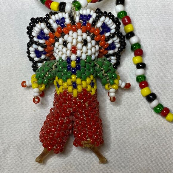 1970s Zuni Beaded Kachina Necklace Southwestern Vintage Art - Picture 10 of 14